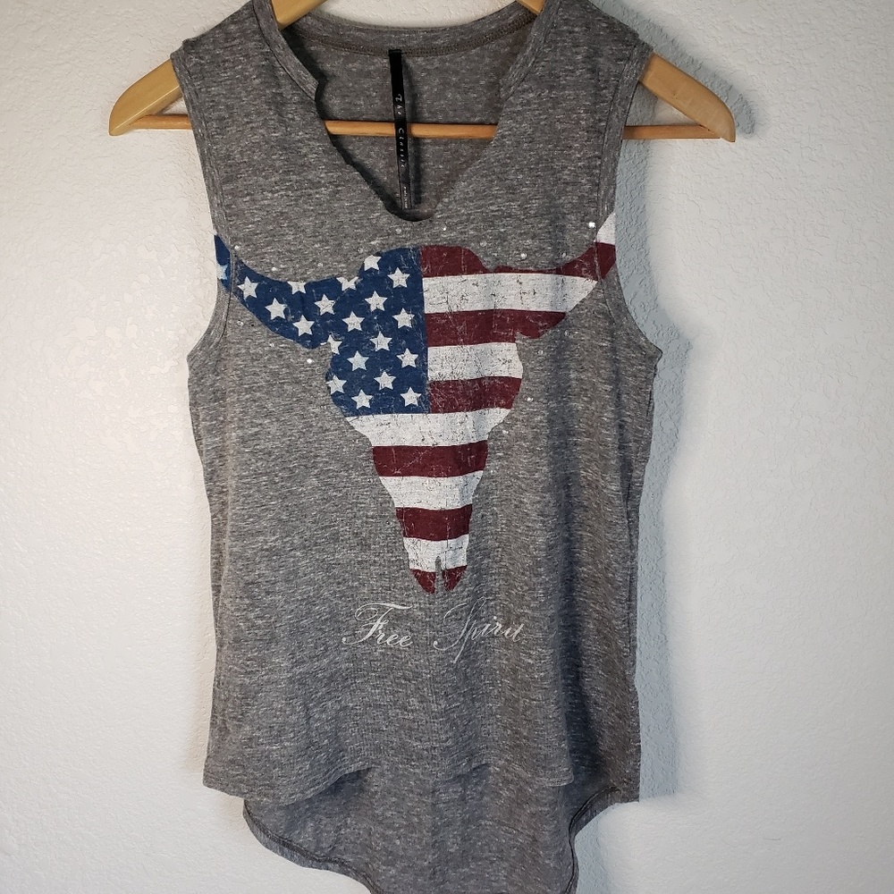 The Classic sleeveless American Flag Tee size XS